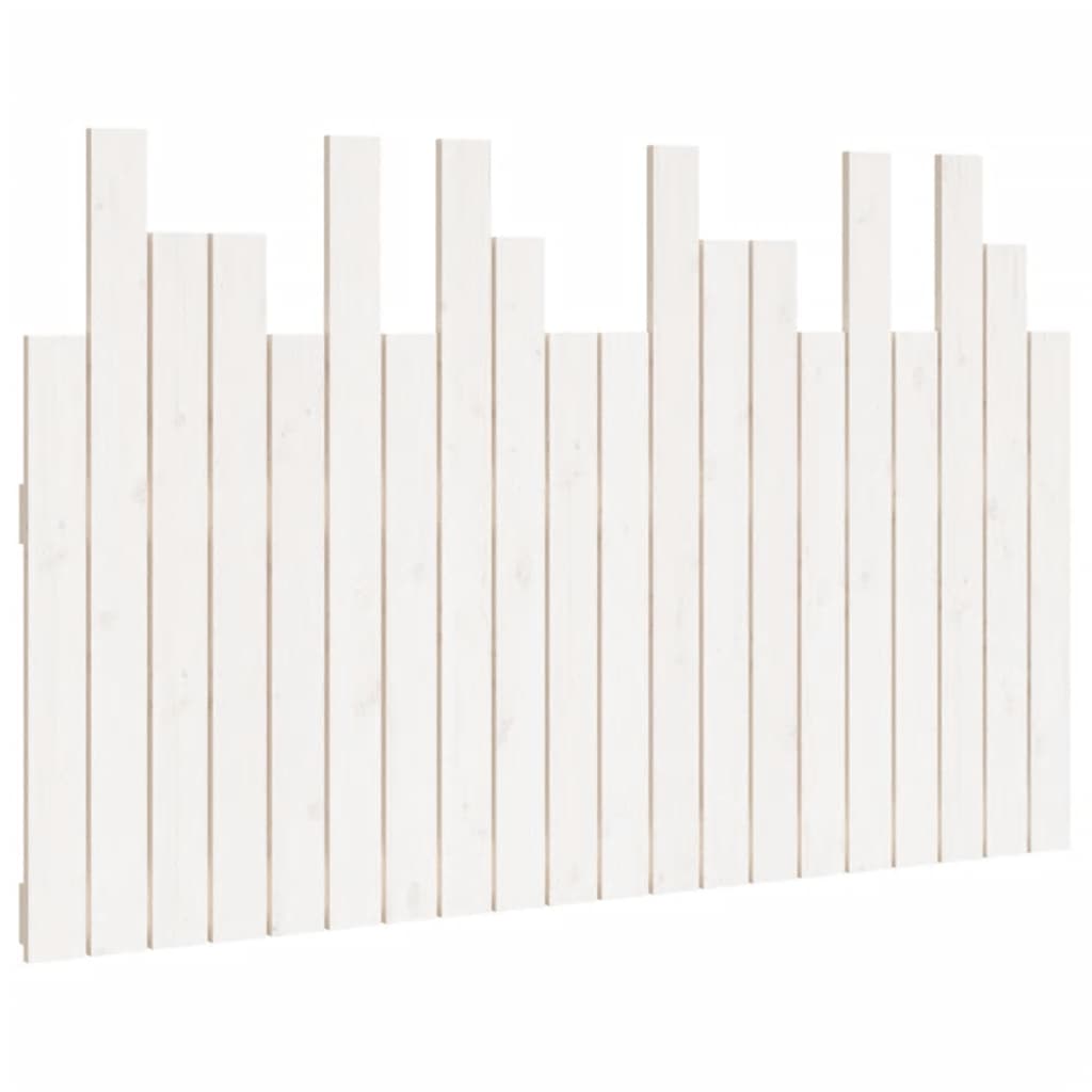 Hoofdbord Wandmontage 127,5X3X80 Cm Massief Grenenhout Wit