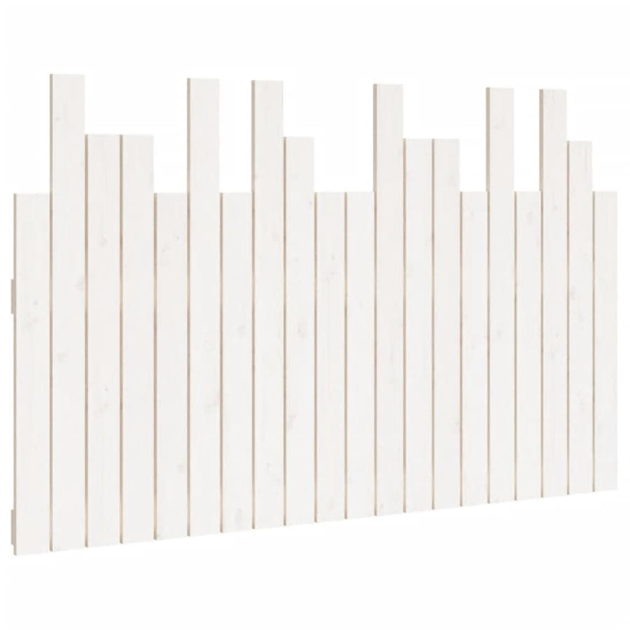 Hoofdbord Wandmontage 127,5X3X80 Cm Massief Grenenhout Wit