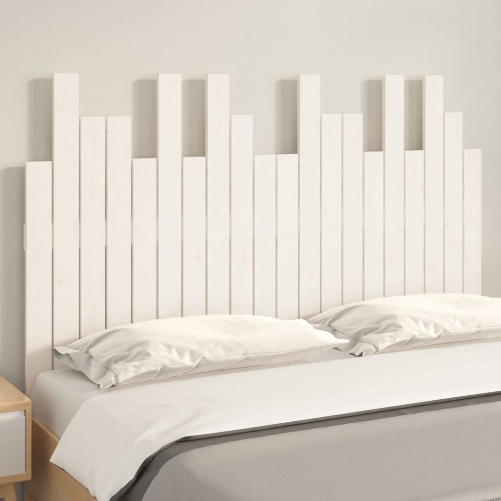 Hoofdbord Wandmontage 127,5X3X80 Cm Massief Grenenhout Wit