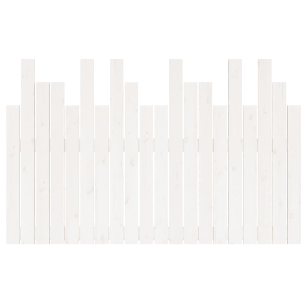 Hoofdbord Wandmontage 127,5X3X80 Cm Massief Grenenhout Wit