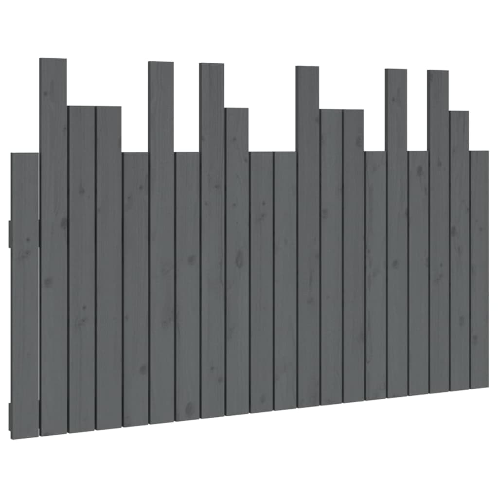 Hoofdbord Wandmontage 127,5X3X80 Cm Massief Grenenhout Grijs