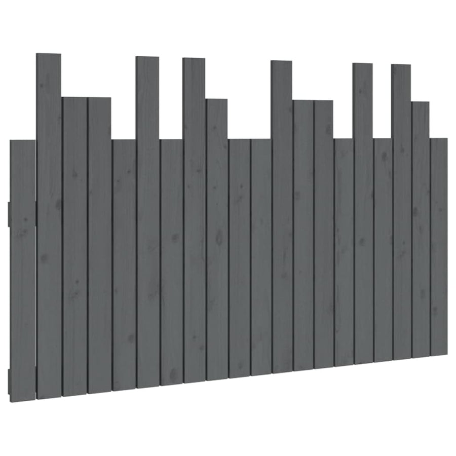 Hoofdbord Wandmontage 127,5X3X80 Cm Massief Grenenhout Grijs