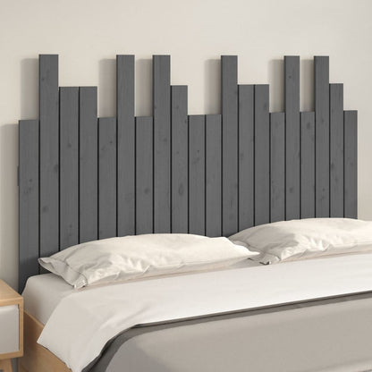 Hoofdbord Wandmontage 127,5X3X80 Cm Massief Grenenhout Grijs