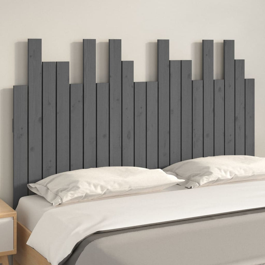 Hoofdbord Wandmontage 127,5X3X80 Cm Massief Grenenhout Grijs