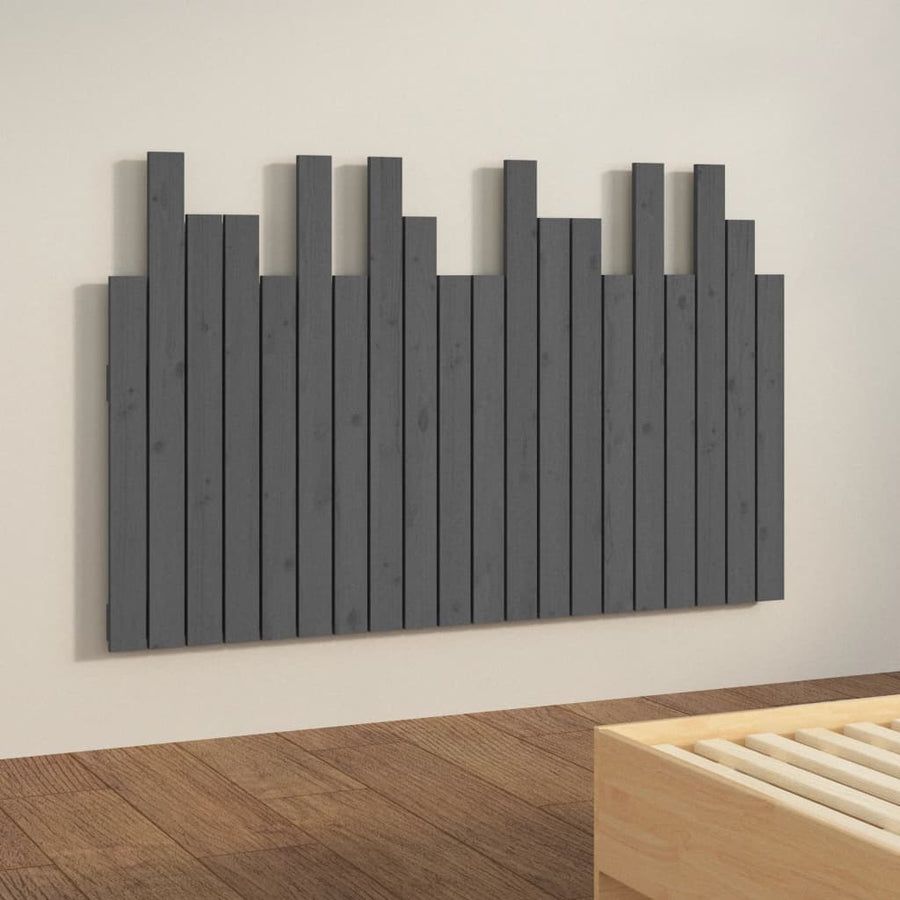 Hoofdbord Wandmontage 127,5X3X80 Cm Massief Grenenhout Grijs