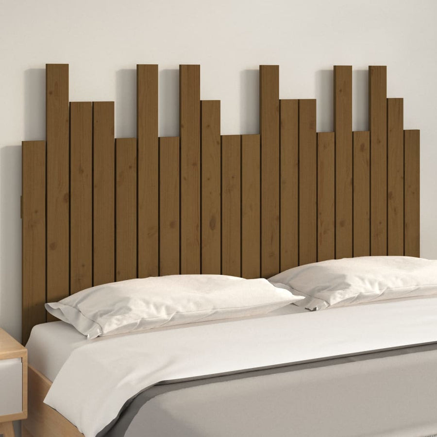 Hoofdbord Wandmontage 127,5X3X80 Cm Grenenhout Honingbruin