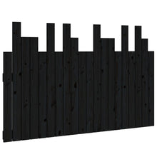Hoofdbord Wandmontage 127,5X3X80 Cm Massief Grenenhout Zwart