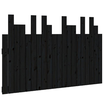 Hoofdbord Wandmontage 127,5X3X80 Cm Massief Grenenhout Zwart