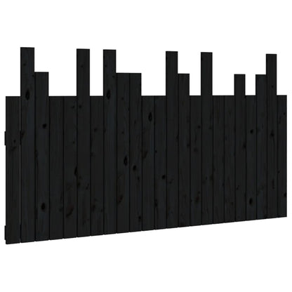 Hoofdbord Wandmontage 146,5X3X80 Cm Massief Grenenhout Zwart