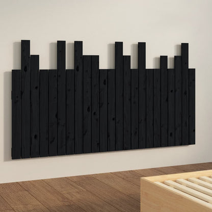 Hoofdbord Wandmontage 146,5X3X80 Cm Massief Grenenhout Zwart