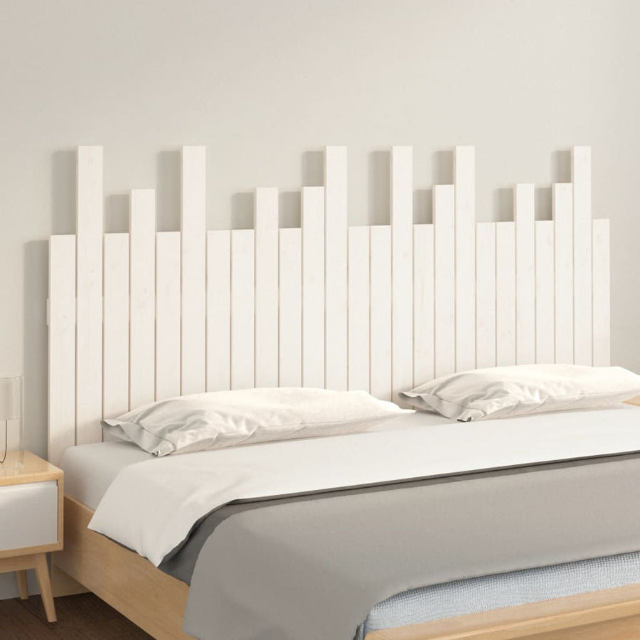 Hoofdbord Wandmontage 59,5X3X80 Cm Massief Grenenhout 159.5 x 80 cm Wit