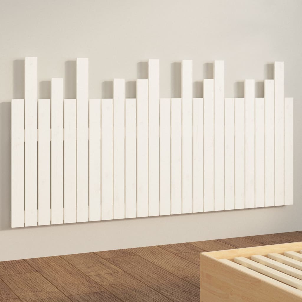 Hoofdbord Wandmontage 59,5X3X80 Cm Massief Grenenhout 159.5 x 80 cm Wit
