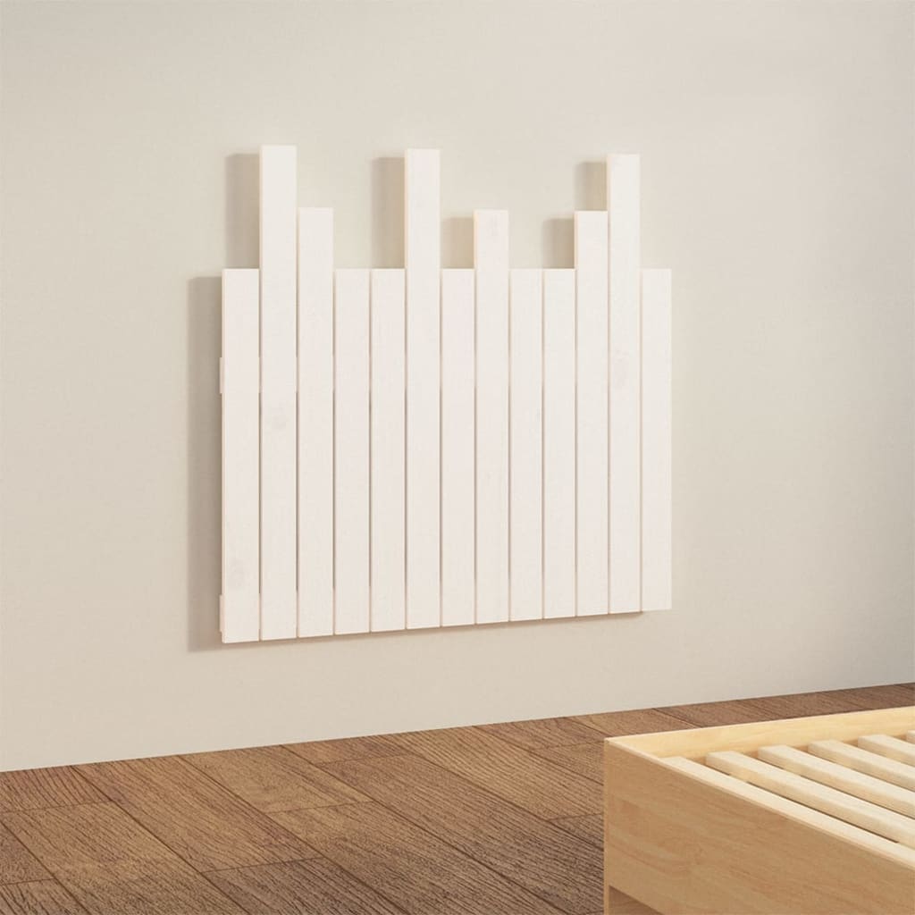 Hoofdbord wandmontage 82,5x3x80 cm massief grenenhout wit