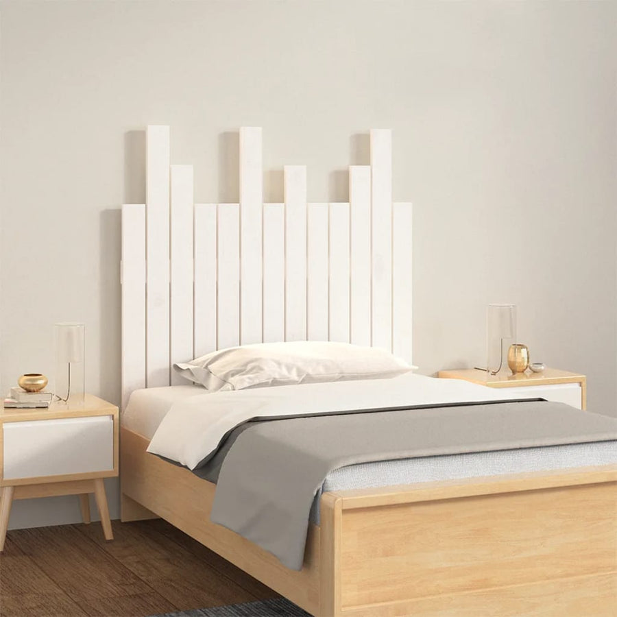 Hoofdbord wandmontage 82,5x3x80 cm massief grenenhout wit