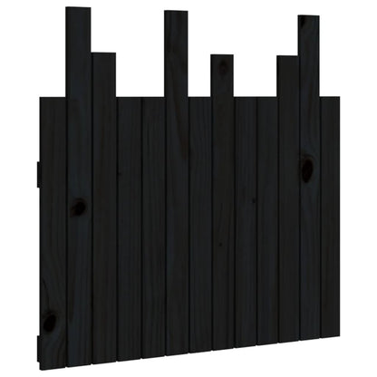 Hoofdbord Wandmontage 82,5X3X80 Cm Massief Grenenhout Zwart