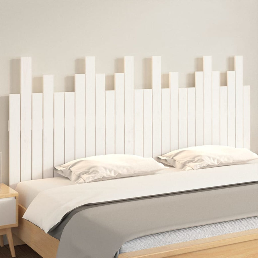 Hoofdbord wandmontage 166x3x80 cm massief grenenhout wit