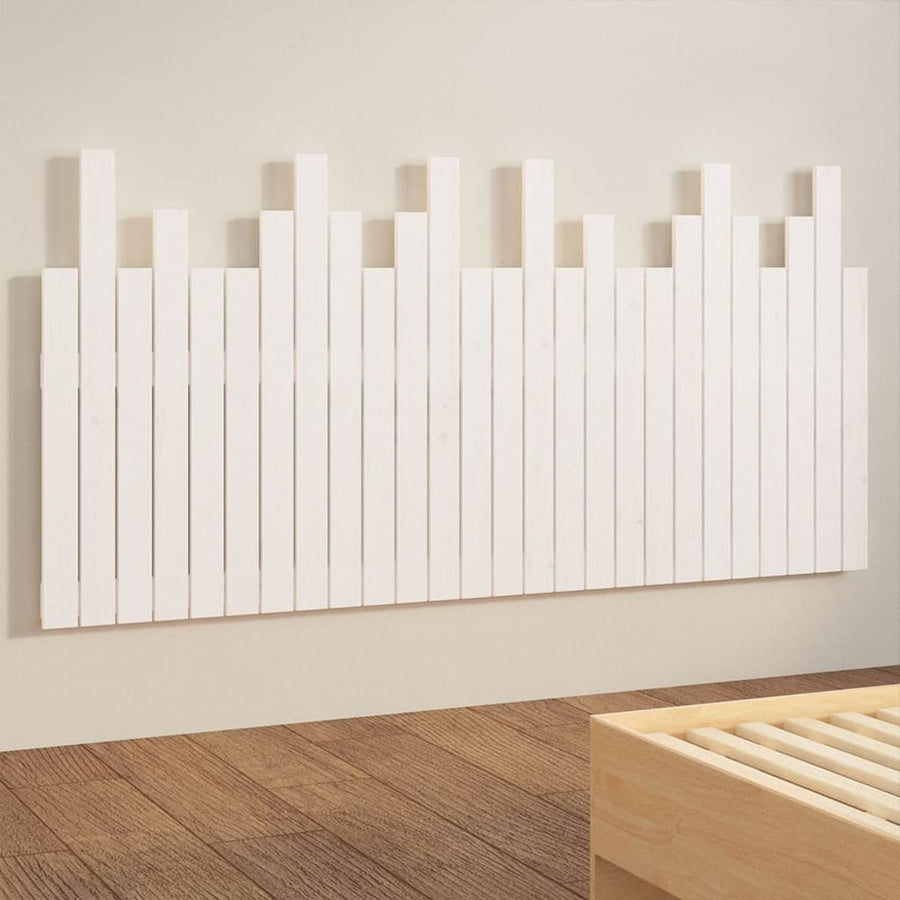 Hoofdbord wandmontage 166x3x80 cm massief grenenhout wit