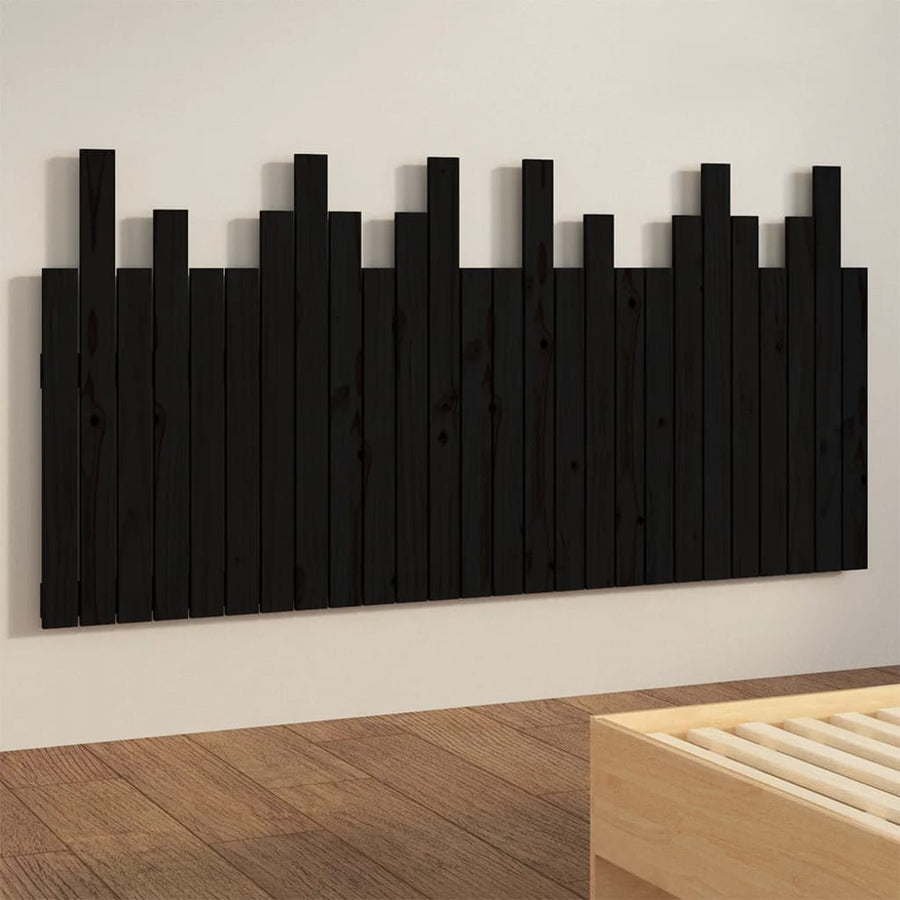 Hoofdbord Wandmontage 166X3X80 Cm Massief Grenenhout Zwart