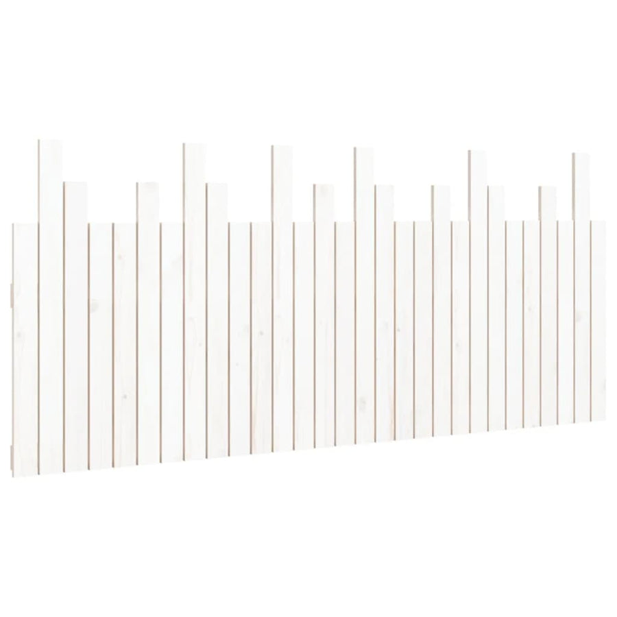 Hoofdbord wandmontage 185x3x80 cm massief grenenhout wit