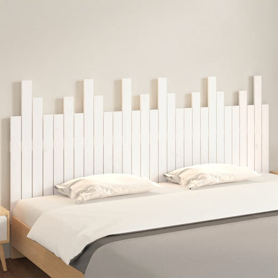 Hoofdbord wandmontage 185x3x80 cm massief grenenhout wit