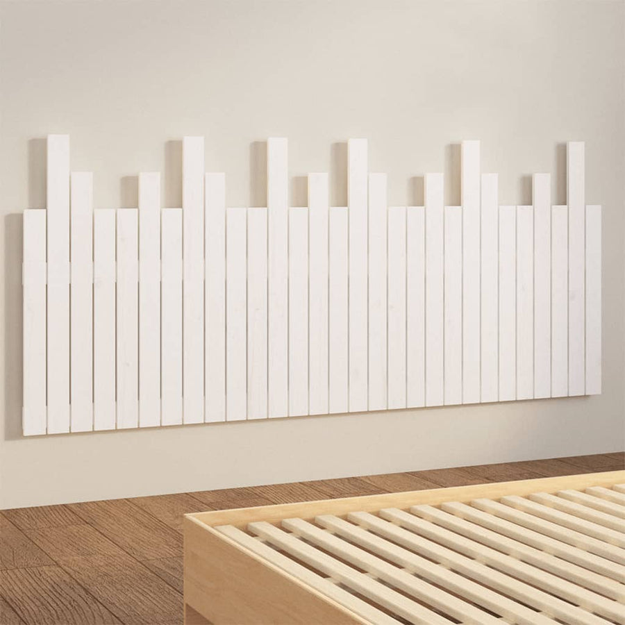 Hoofdbord wandmontage 185x3x80 cm massief grenenhout wit