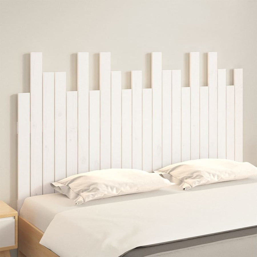 Hoofdbord Wandmontage 140X3X80 Cm Massief Grenenhout Wit 140 x 80 cm