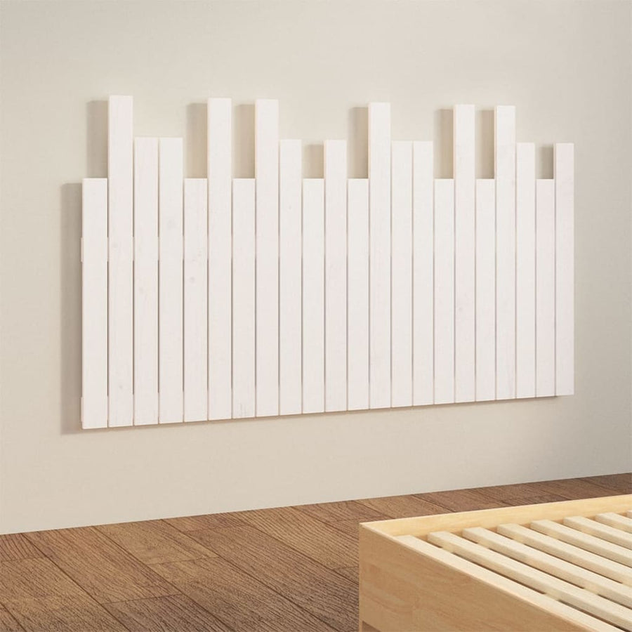 Hoofdbord Wandmontage 140X3X80 Cm Massief Grenenhout Wit 140 x 80 cm