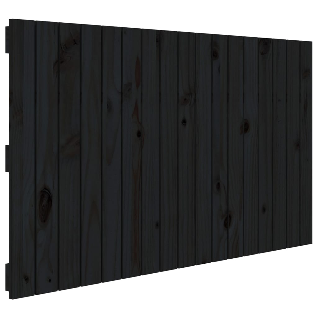 Wandhoofdbord 08X3X60 Cm Massief Grenenhout Zwart 108 x 60 cm
