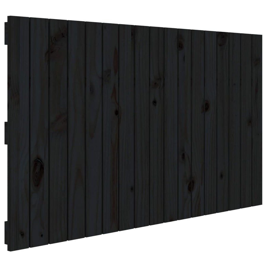 Wandhoofdbord 08X3X60 Cm Massief Grenenhout Zwart 108 x 60 cm