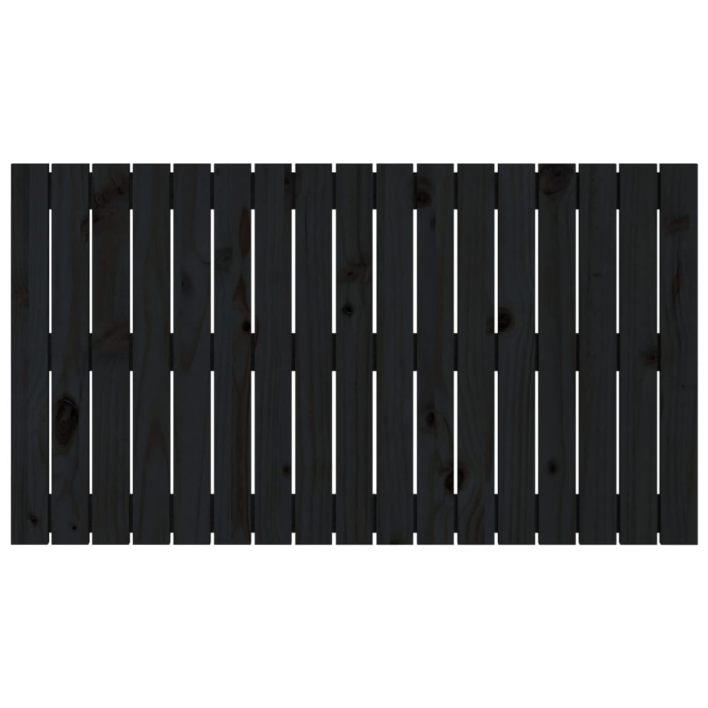 Wandhoofdbord 08X3X60 Cm Massief Grenenhout Zwart 108 x 60 cm
