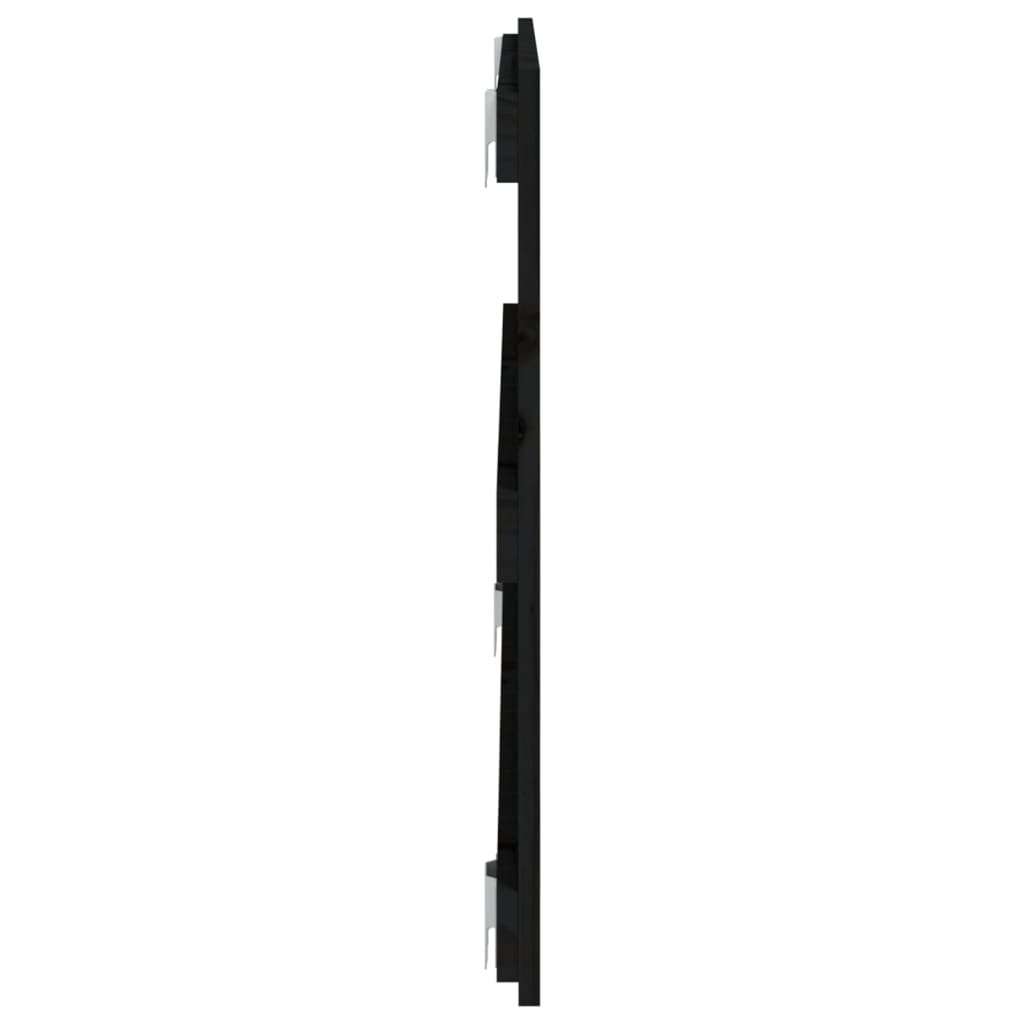 Wandhoofdbord 08X3X60 Cm Massief Grenenhout Zwart 108 x 60 cm