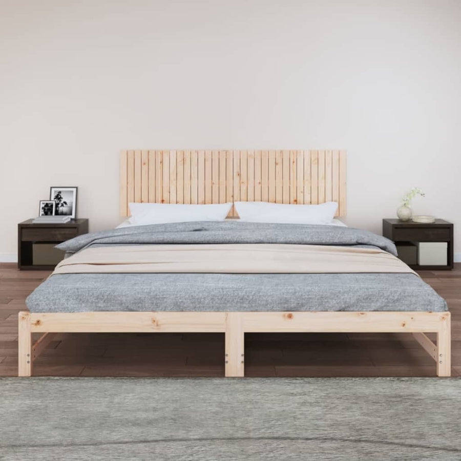 Wandhoofdbord 204X3X60 Cm Massief Grenenhout Naturel 204 x 60 cm