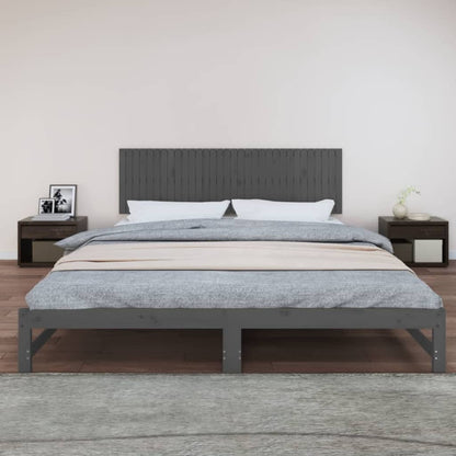 Wandhoofdbord 204X3X60 Cm Massief Grenenhout Grijs 204 x 60 cm
