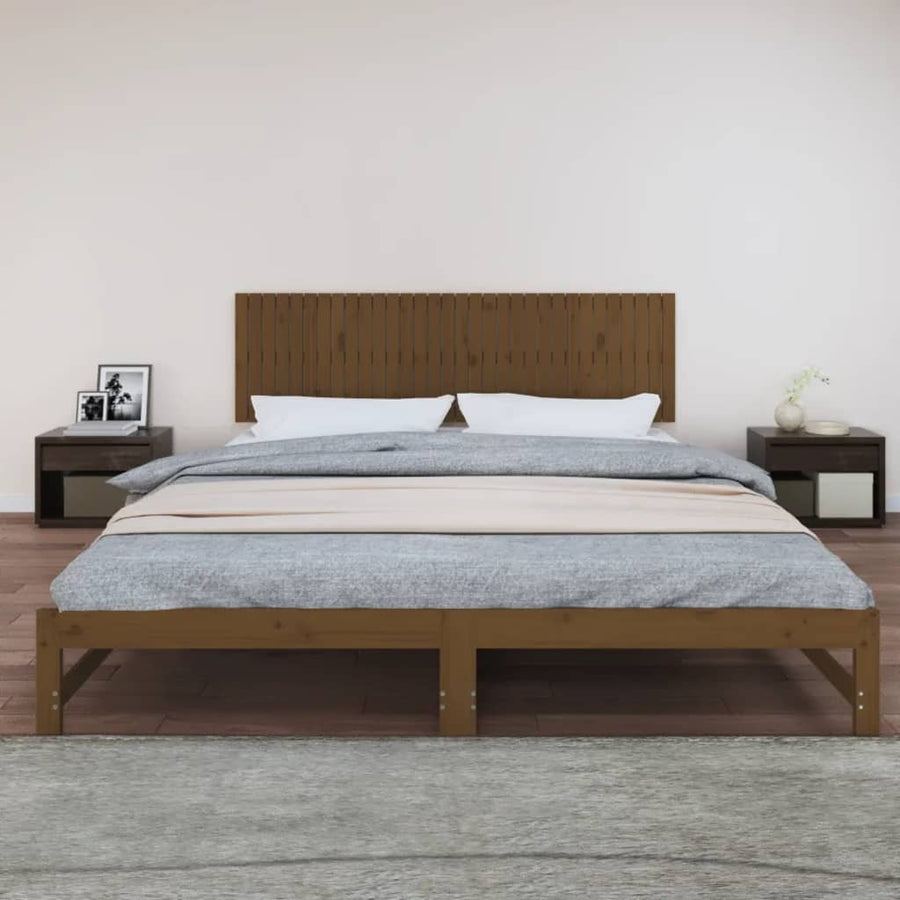 Wandhoofdbord 204X3X60 Cm Massief Grenenhout Honingbruin 204 x 60 cm
