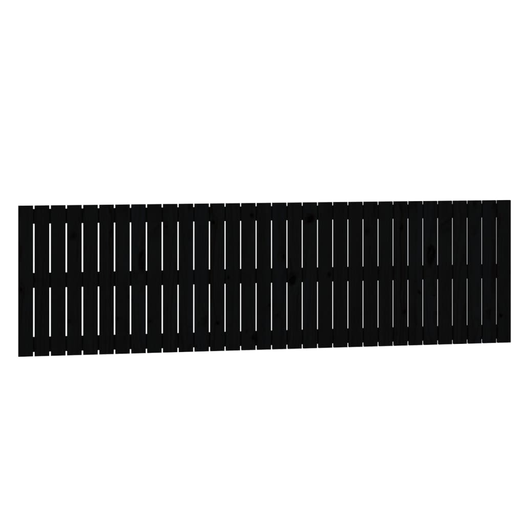 Wandhoofdbord 204X3X60 Cm Massief Grenenhout Zwart 204 x 60 cm