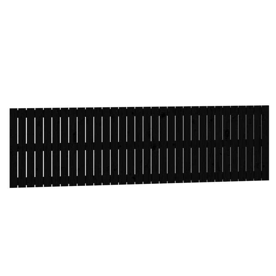 Wandhoofdbord 204X3X60 Cm Massief Grenenhout Zwart 204 x 60 cm
