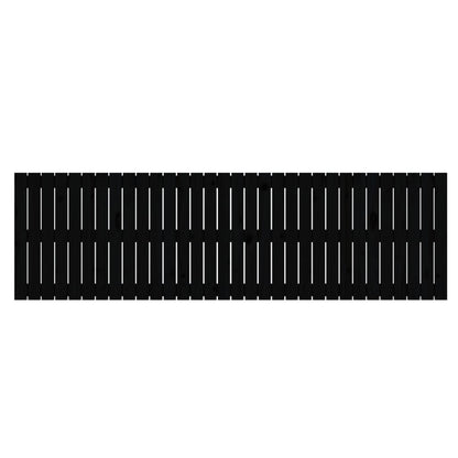 Wandhoofdbord 204X3X60 Cm Massief Grenenhout Zwart 204 x 60 cm