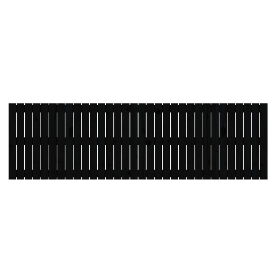 Wandhoofdbord 204X3X60 Cm Massief Grenenhout Zwart 204 x 60 cm