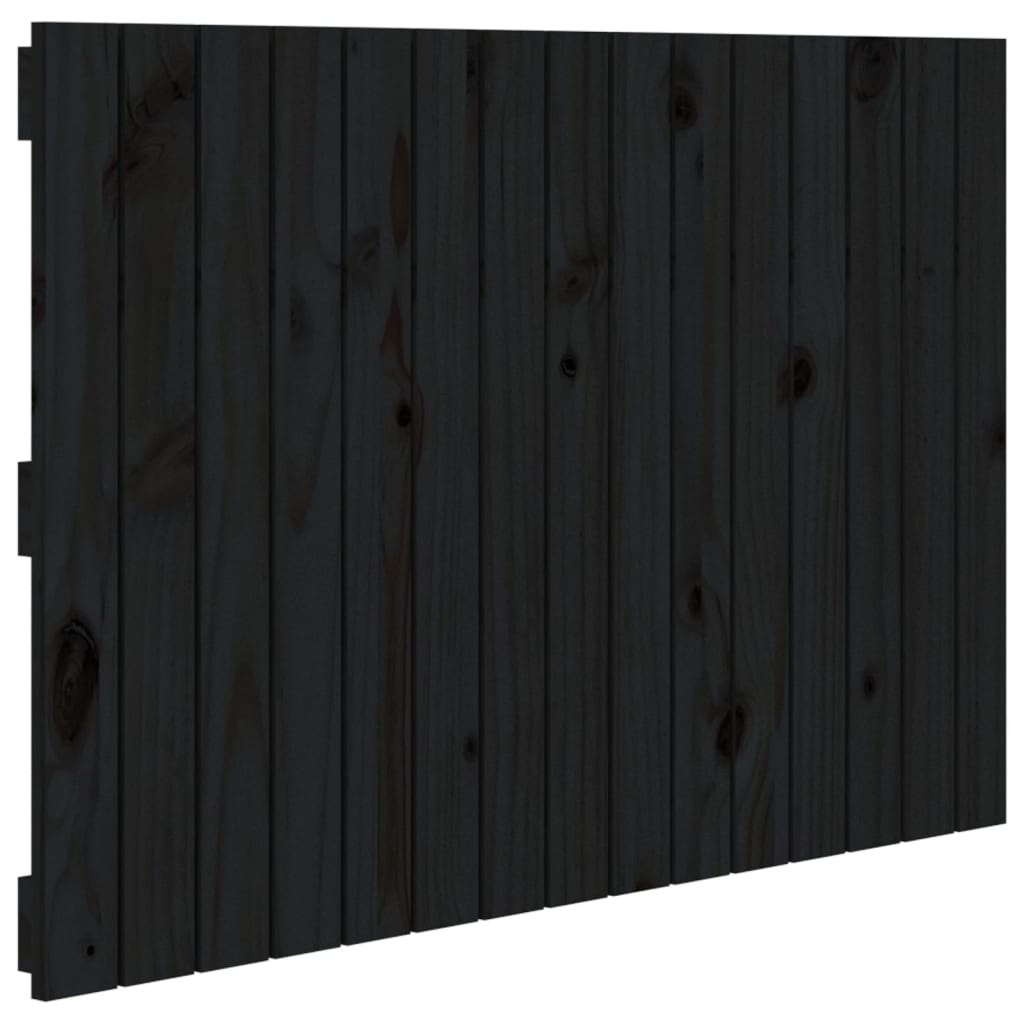 Wandhoofdbord 95,5X3X60 Cm Massief Grenenhout Zwart 95.5 x 60 cm
