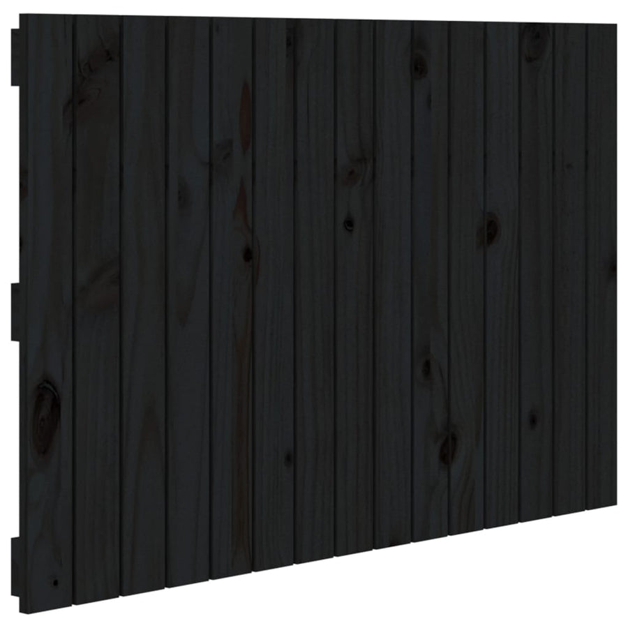 Wandhoofdbord 95,5X3X60 Cm Massief Grenenhout Zwart 95.5 x 60 cm