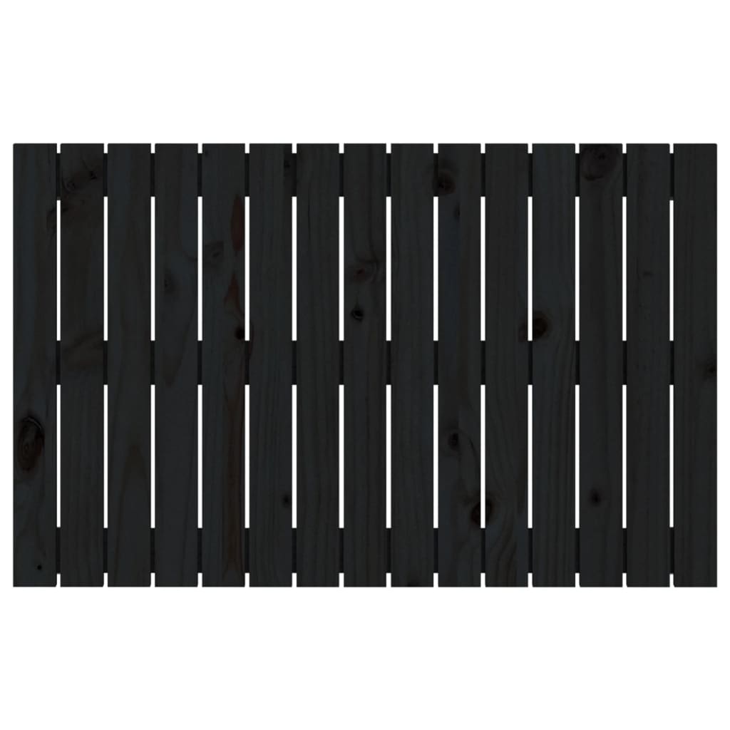 Wandhoofdbord 95,5X3X60 Cm Massief Grenenhout Zwart 95.5 x 60 cm