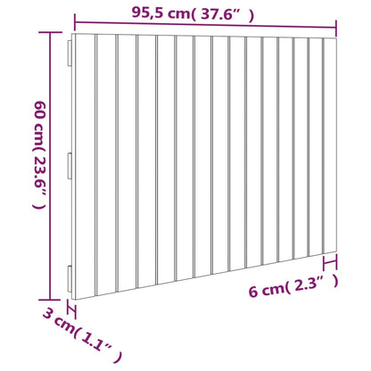Wandhoofdbord 95,5X3X60 Cm Massief Grenenhout Zwart 95.5 x 60 cm