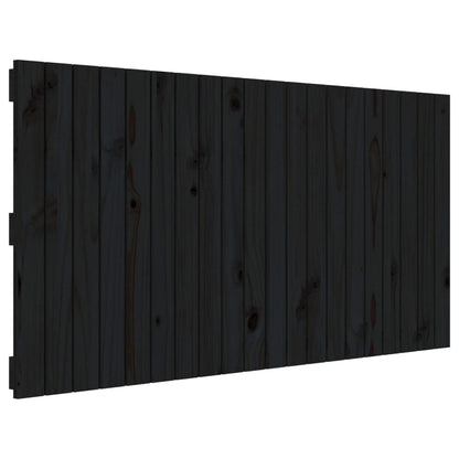 Wandhoofdbord 27,5X3X60 Cm Massief Grenenhout Zwart 127.5 x 60 cm