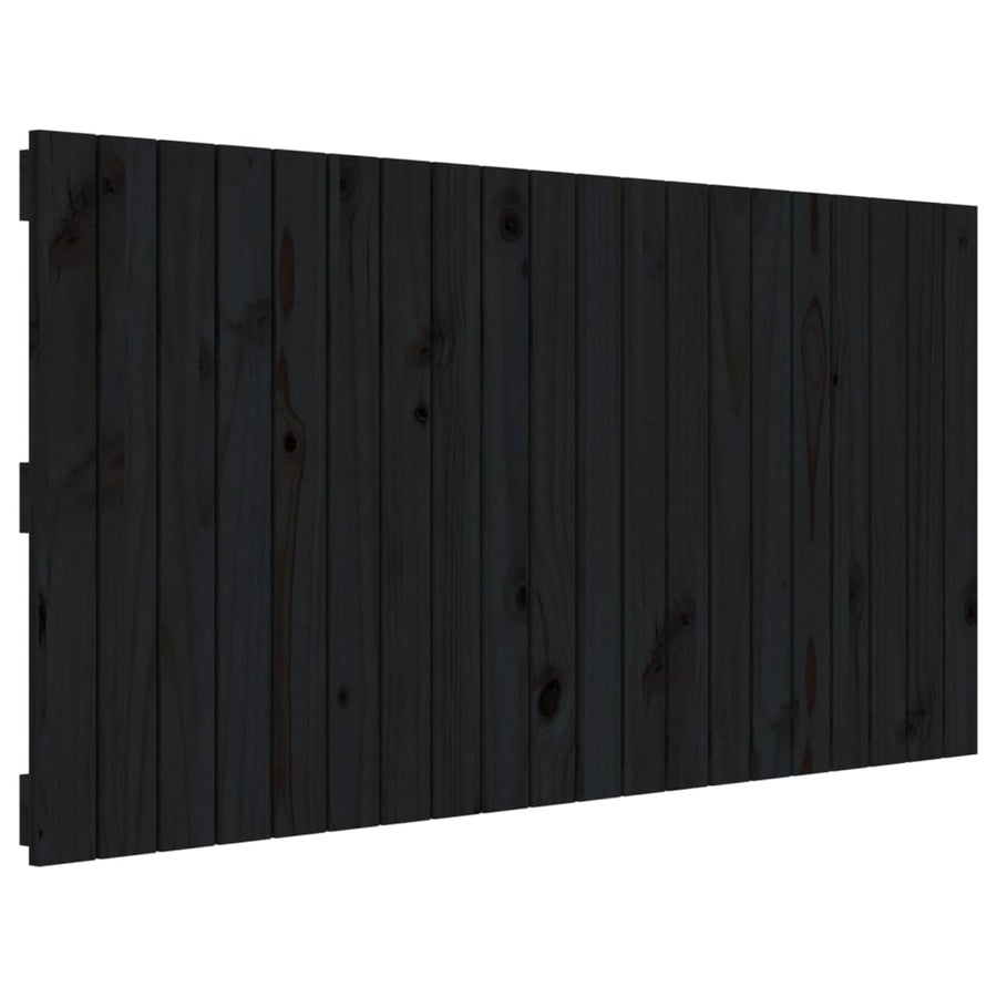 Wandhoofdbord 27,5X3X60 Cm Massief Grenenhout Zwart 127.5 x 60 cm