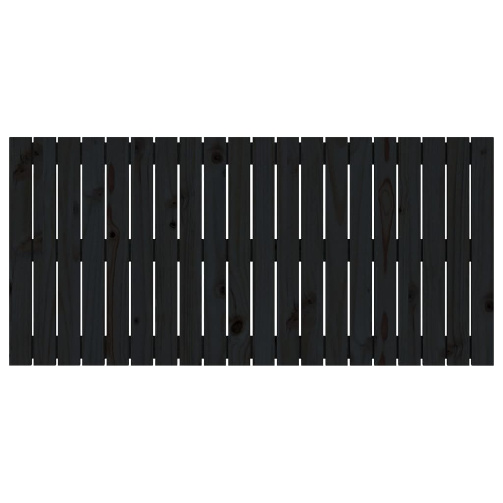Wandhoofdbord 27,5X3X60 Cm Massief Grenenhout Zwart 127.5 x 60 cm