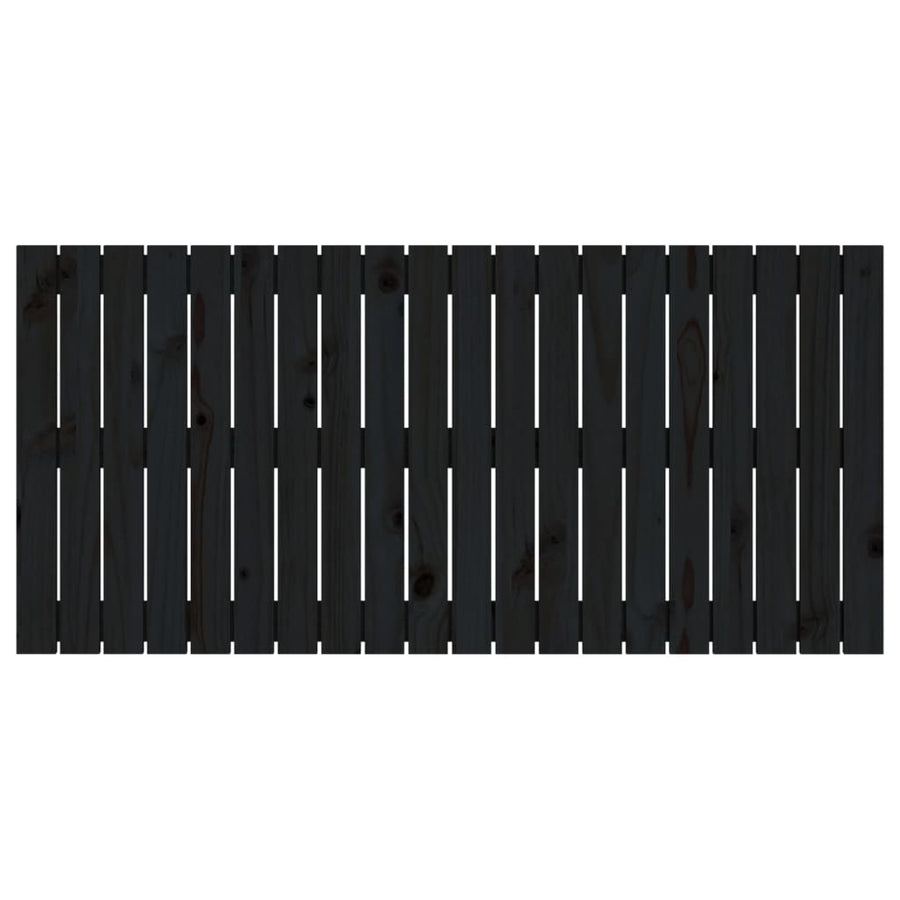 Wandhoofdbord 27,5X3X60 Cm Massief Grenenhout Zwart 127.5 x 60 cm