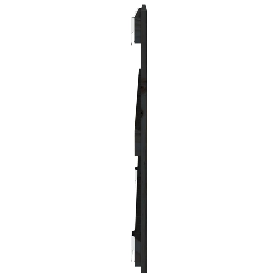 Wandhoofdbord 27,5X3X60 Cm Massief Grenenhout Zwart 127.5 x 60 cm