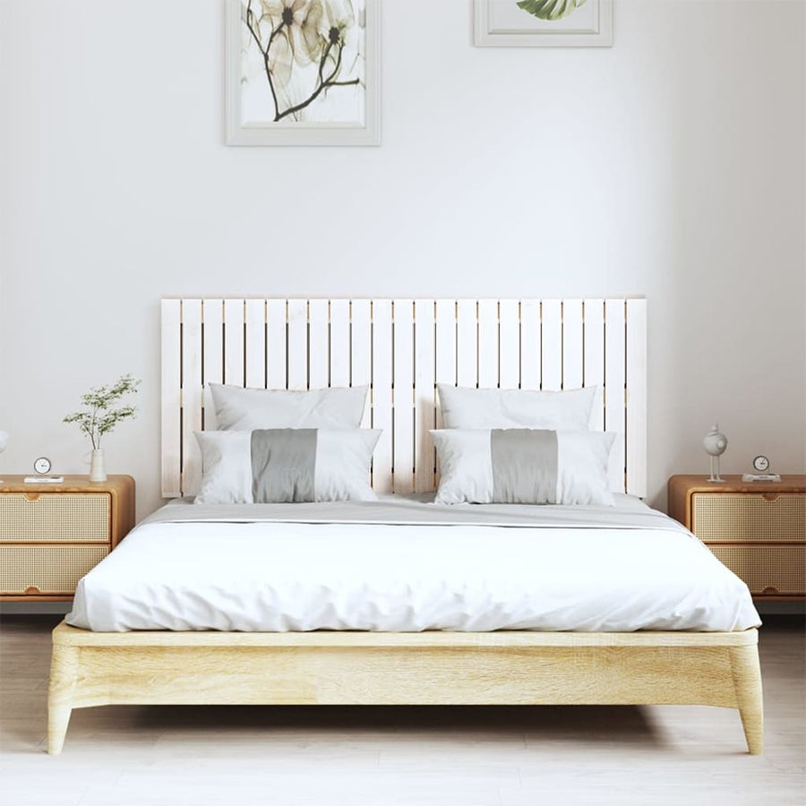Wandhoofdbord 47X3X60 Cm Massief Grenenhout Wit 147 x 60 cm