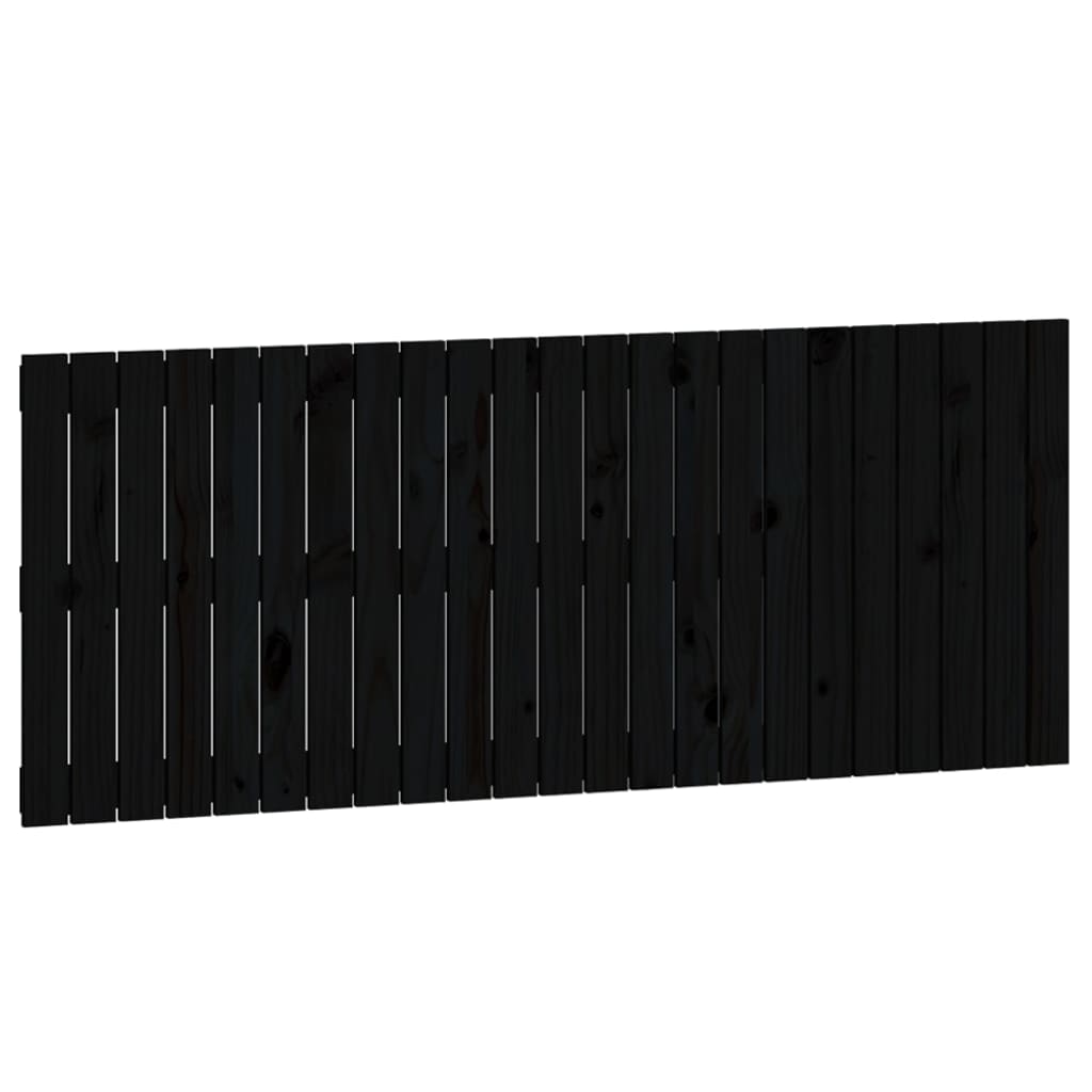 Wandhoofdbord 47X3X60 Cm Massief Grenenhout Zwart 147 x 60 cm