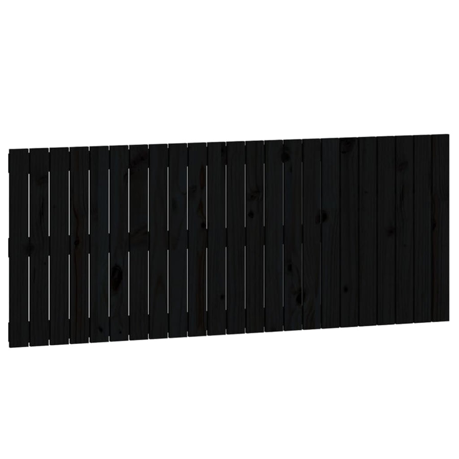 Wandhoofdbord 47X3X60 Cm Massief Grenenhout Zwart 147 x 60 cm